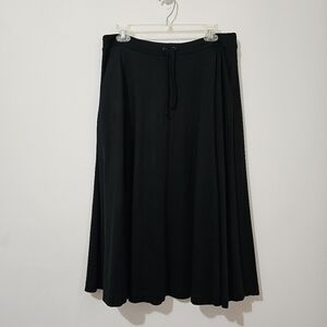 Fair Indigo Organic Cotton Black Midi Skirt